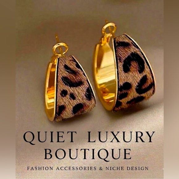 quiet luxury boutique Jewelry - ✨NEW Hypoallergenic Gold & Leopard Hoop Earrings
